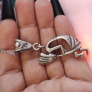 Sterling Silver Kokopelli Pendant Signed by The Zuni Tribe!